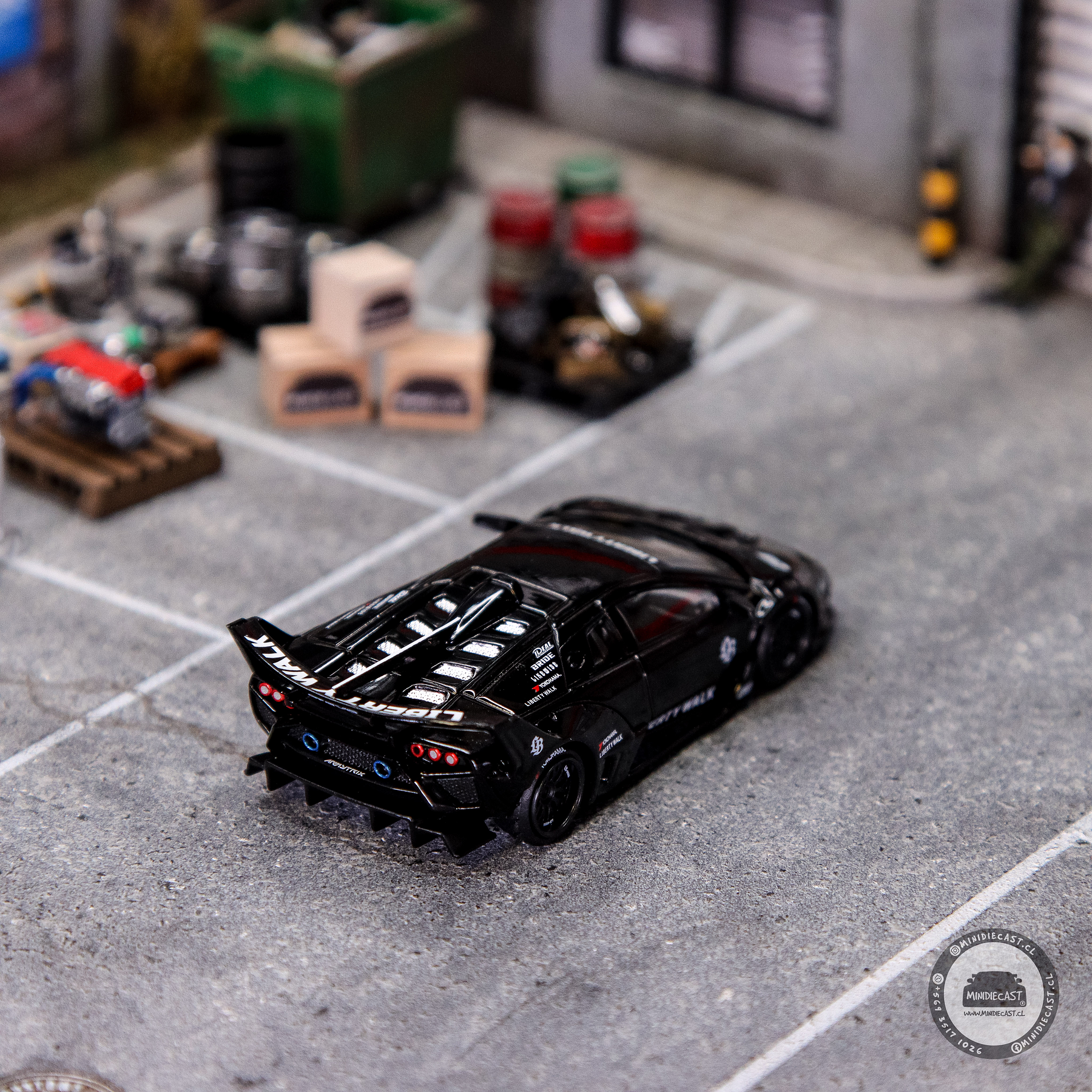 Mini GT 1:64 Lamborghini LB-Silhouette Works Murcielago GT- Evo Black- Mijo Exclusives.