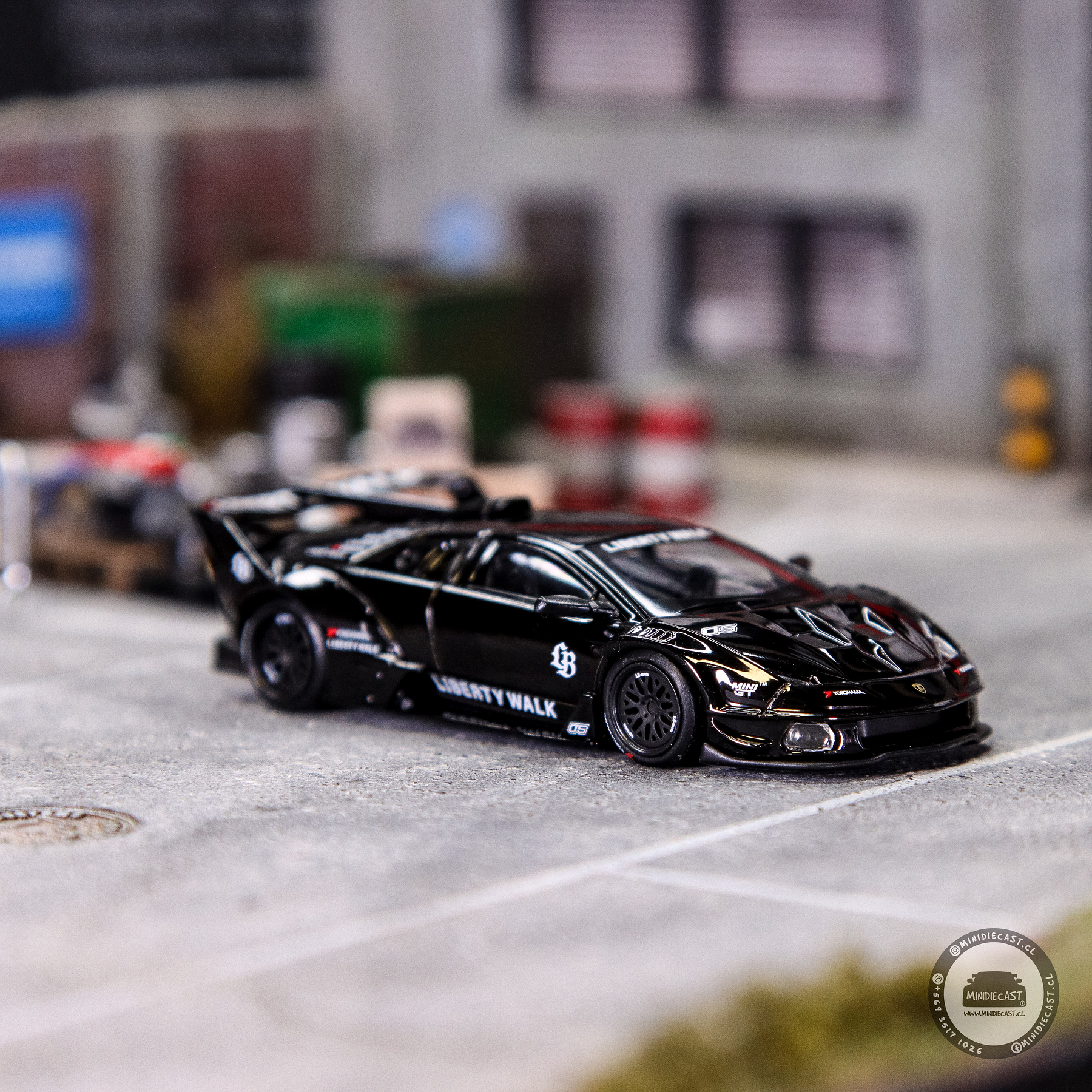 Mini GT 1:64 Lamborghini LB-Silhouette Works Murcielago GT- Evo Black- Mijo Exclusives.