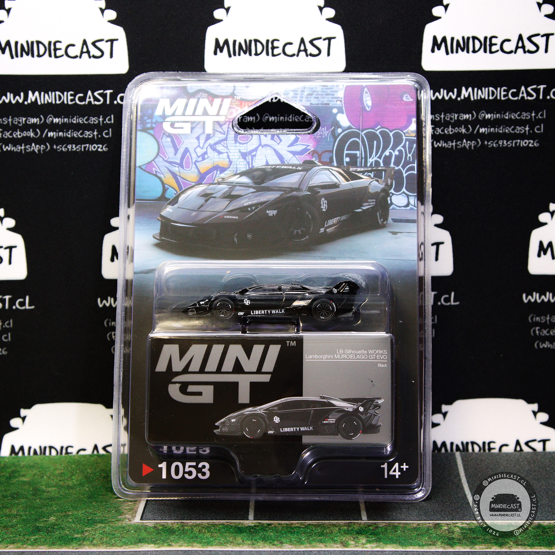 Mini GT 1:64 Lamborghini LB-Silhouette Works Murcielago GT- Evo Black- Mijo Exclusives.