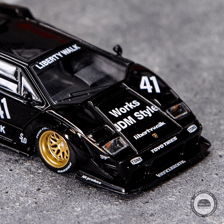 Mini GT 1:64 Lamborghini Countach LB-WORKS – Black – Mijo Exclusives.
