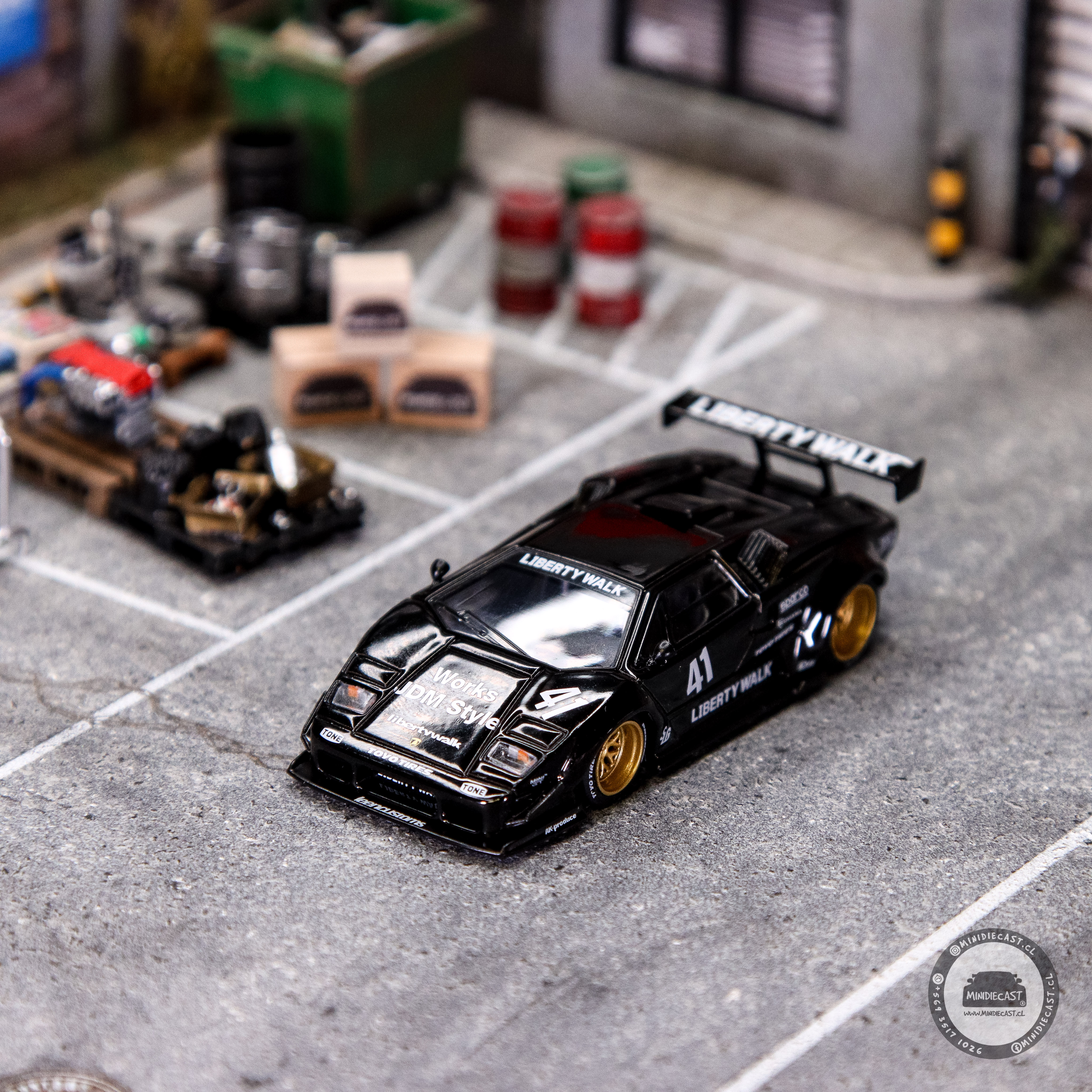 ミニカー michmach Mini GT 1:64 Lamborghini Countach LB-WORKS – Black – Mijo Ex