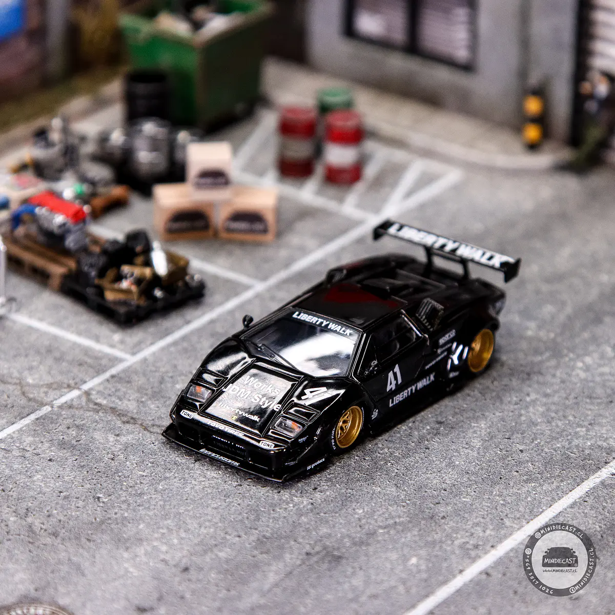 Mini GT 1:64 Lamborghini Countach LB-WORKS – Black – Mijo Ex