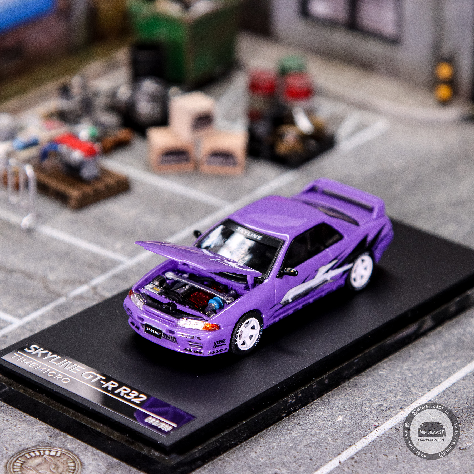 Time Micro 1:64 Nissan Skyline GT-R R32 Los Santos Drift Purple.