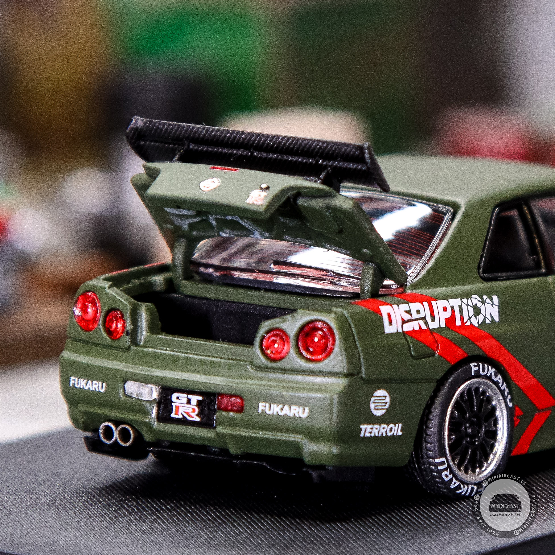 Time Micro 1:64 Skyline GTR R34 Matte Olive Green.