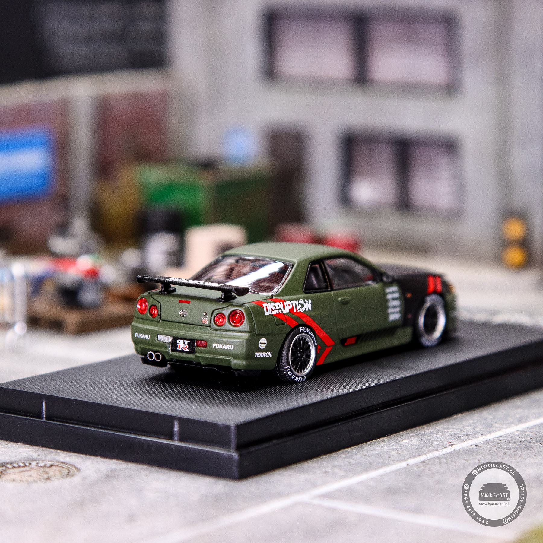 Time Micro 1:64 Skyline GTR R34 Matte Olive Green.