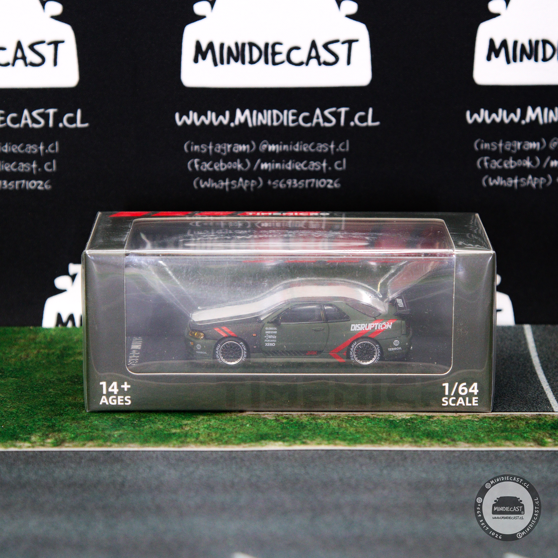 Time Micro 1:64 Skyline GTR R34 Matte Olive Green.