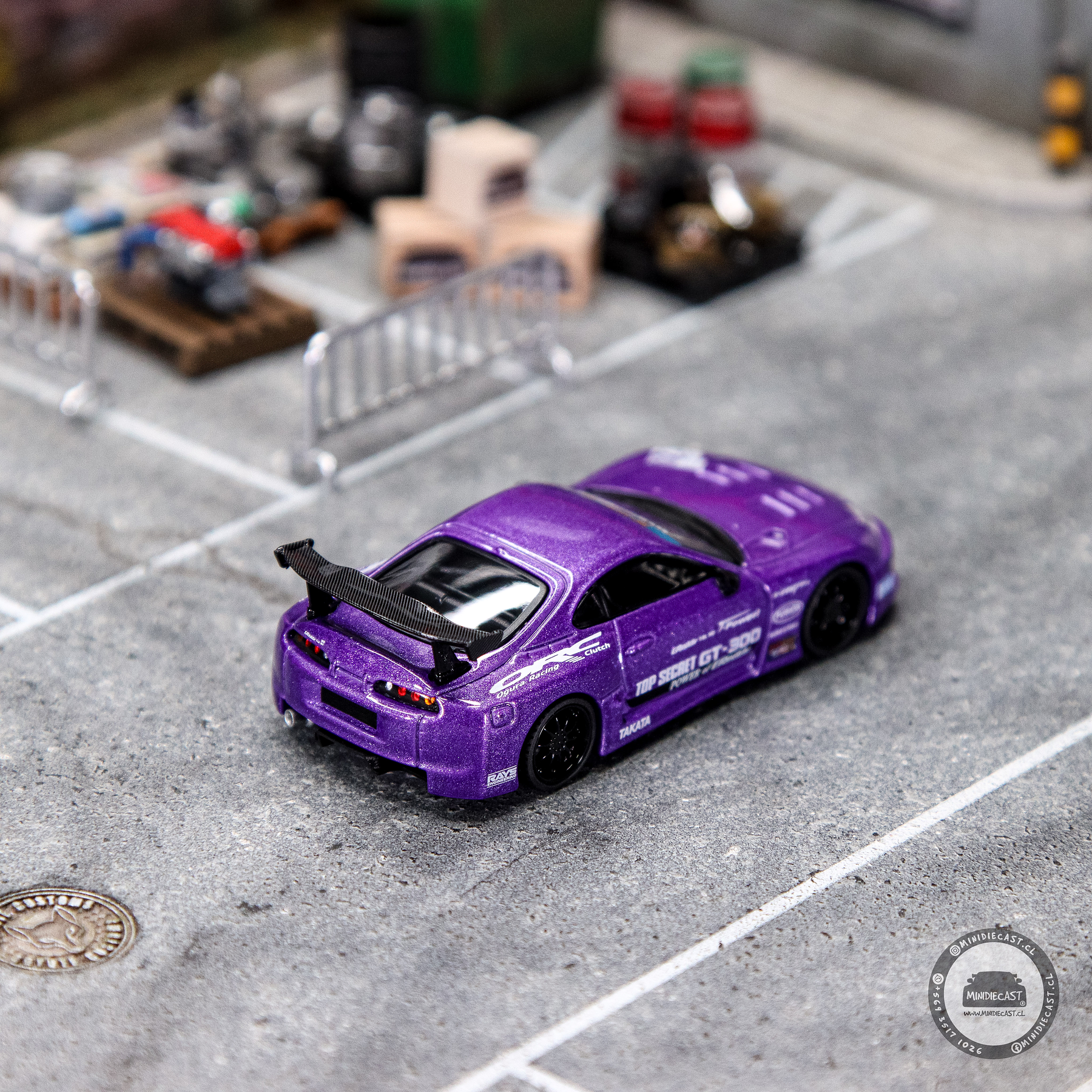 Mini GT 1:64 Toyota Supra A80 Top Secret GT-300 Top Secret Purple – Mijo Exclusives.