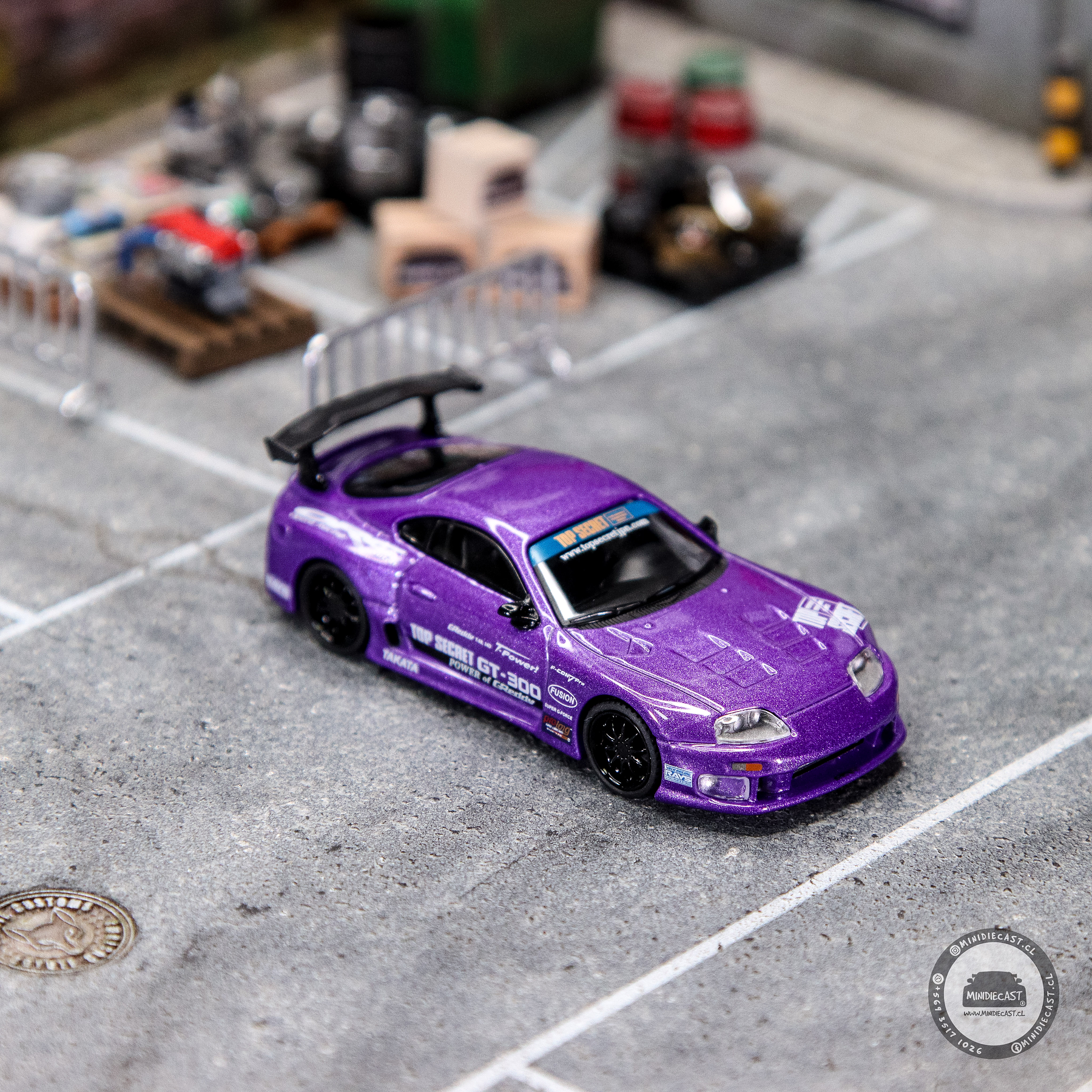 Mini GT 1:64 Toyota Supra A80 Top Secret GT-300 Top Secret Purple – Mijo Exclusives.