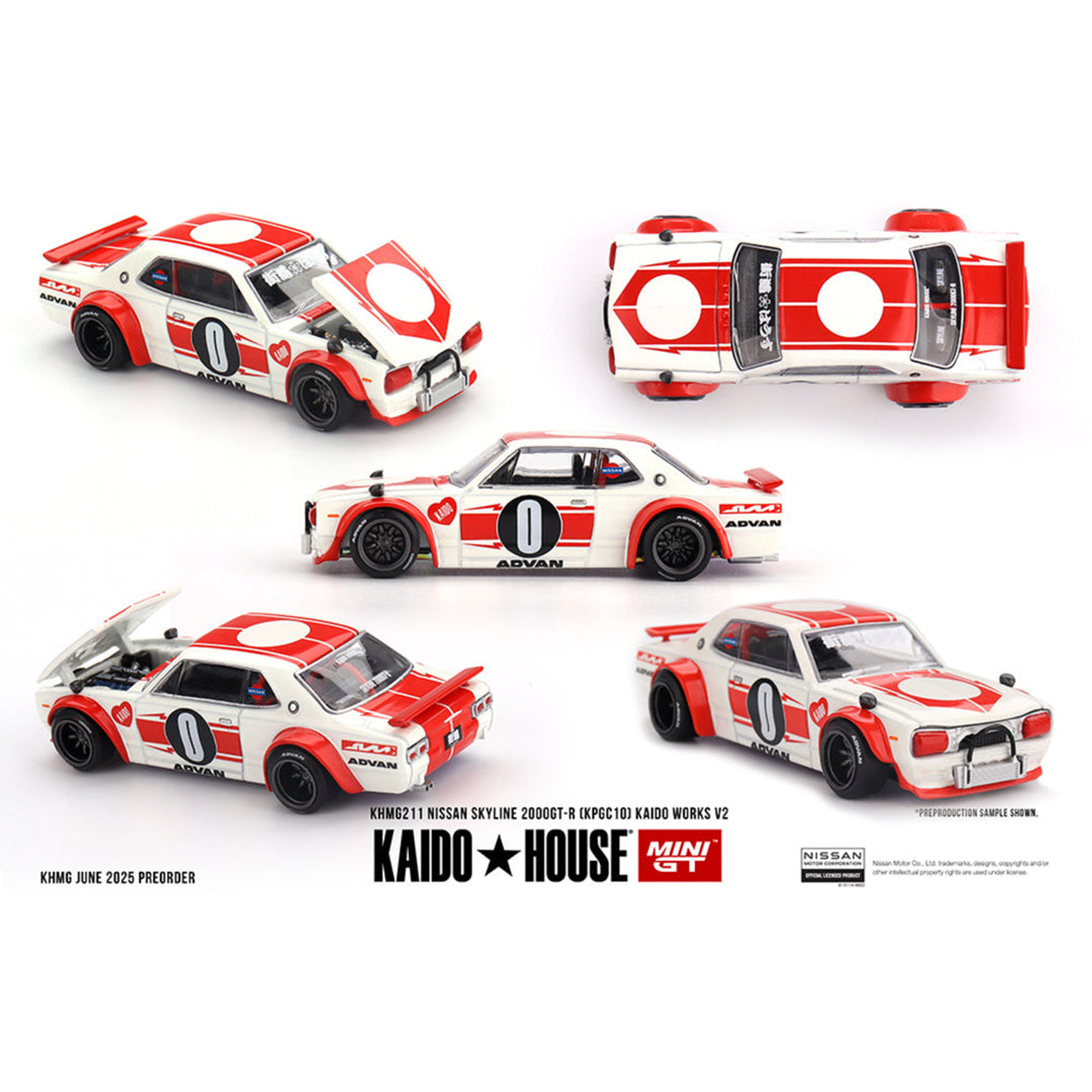 Kaido House x Mini GT 1:64 Nissan Skyline 2000GT-R (KPGC10) Kaido Works V2 – White