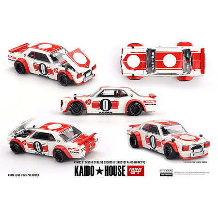 Kaido House x Mini GT 1:64 Nissan Skyline 2000GT-R (KPGC10) Kaido Works V2 – White