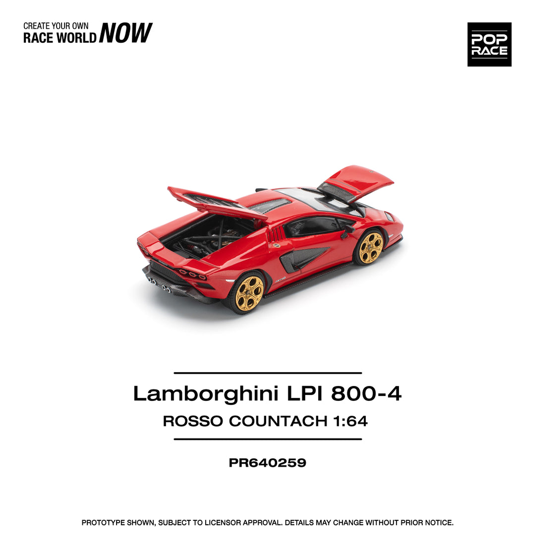 Pop Race 1:64 Lamborghini Countach LPI-800 - ROSSO