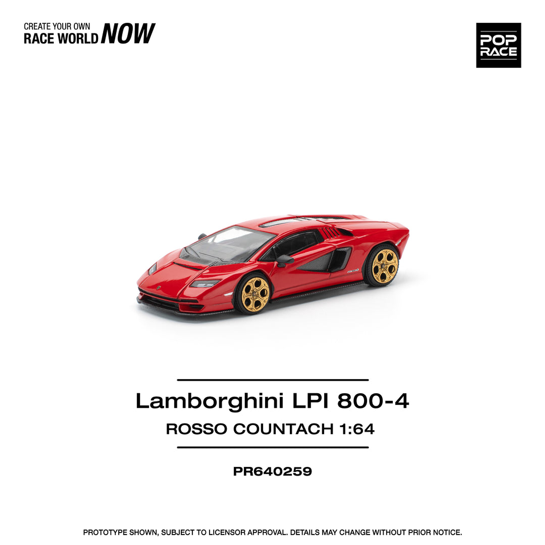 Pop Race 1:64 Lamborghini Countach LPI-800 - ROSSO