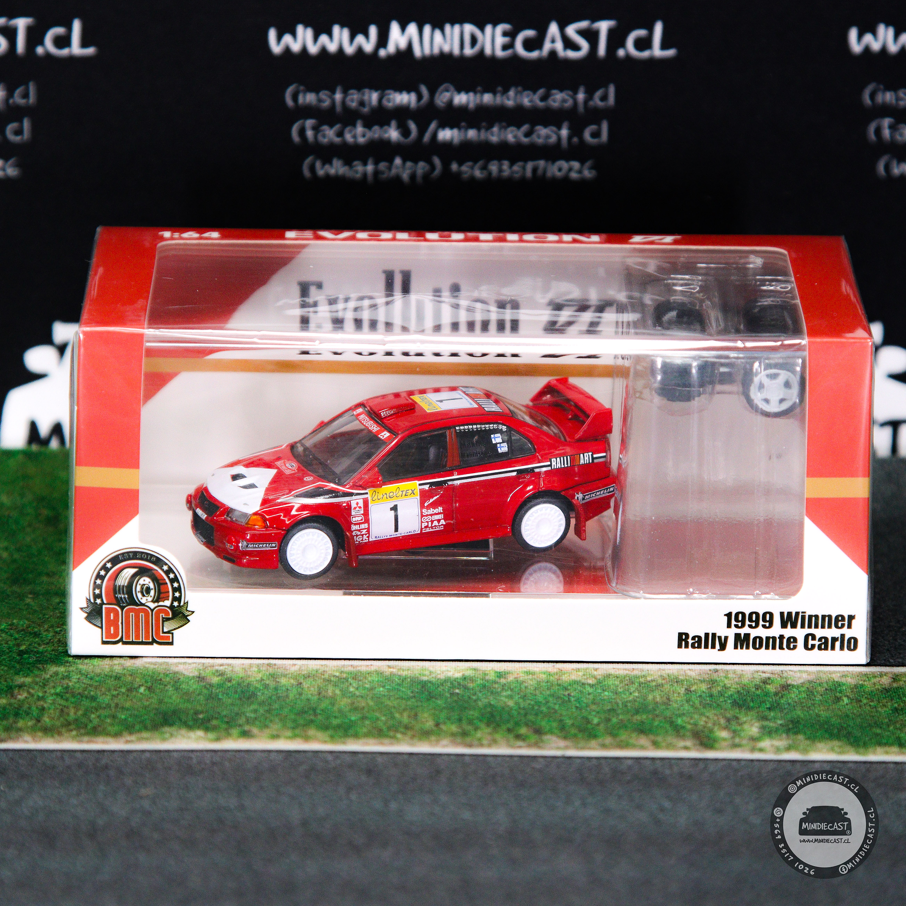 BM Creations 1:64 Mitsubishi Lancer EVO VI  - Winner Car of the Rally Monte Carlo 1999 #1
