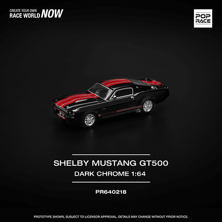 Pop Race 1:64 Ford Shelby Mustang GT500 Dark Chrome.