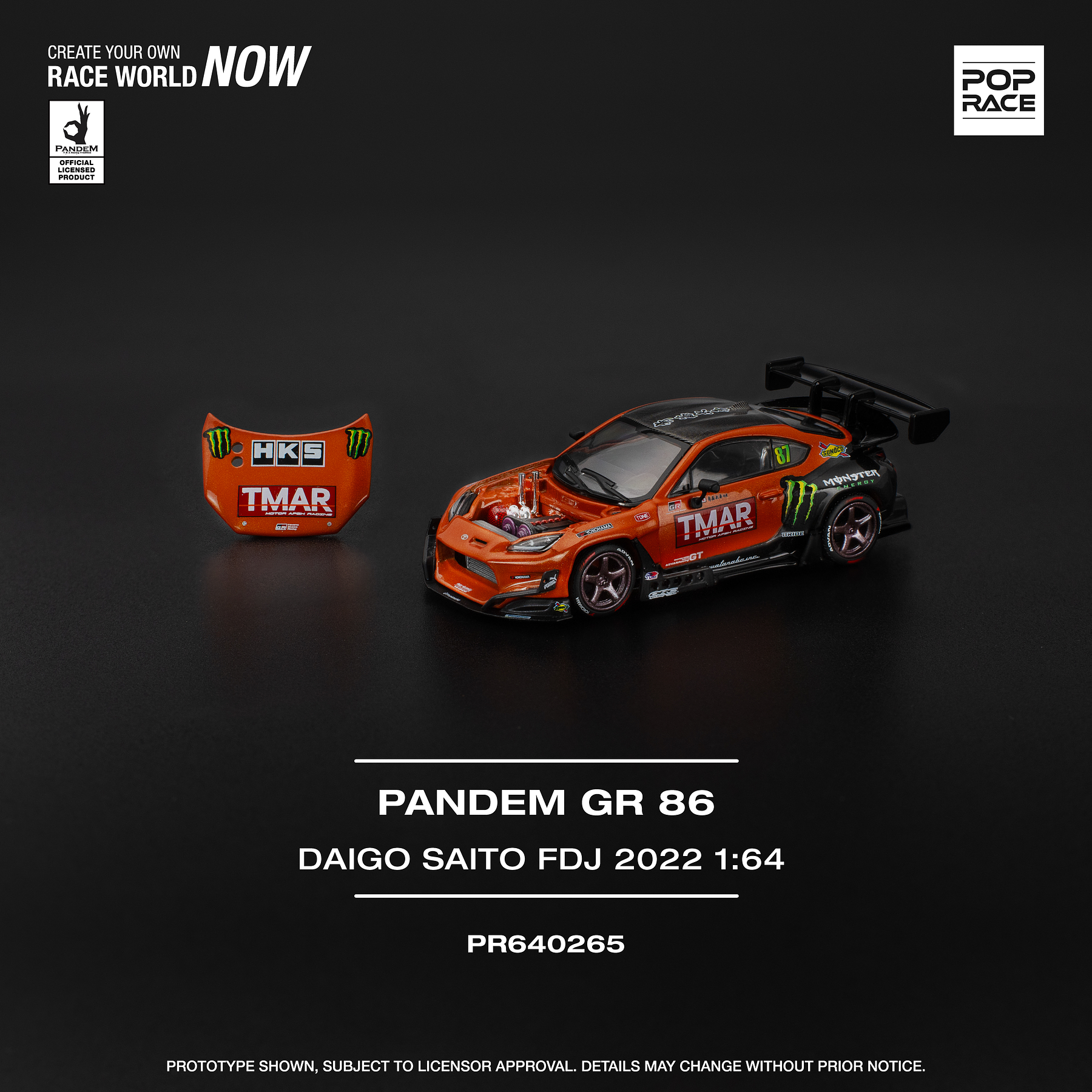 Pop Race 1:64 Toyota PANDEM GR86 - DAIGO SAITO Formula Drift Japan 2022.