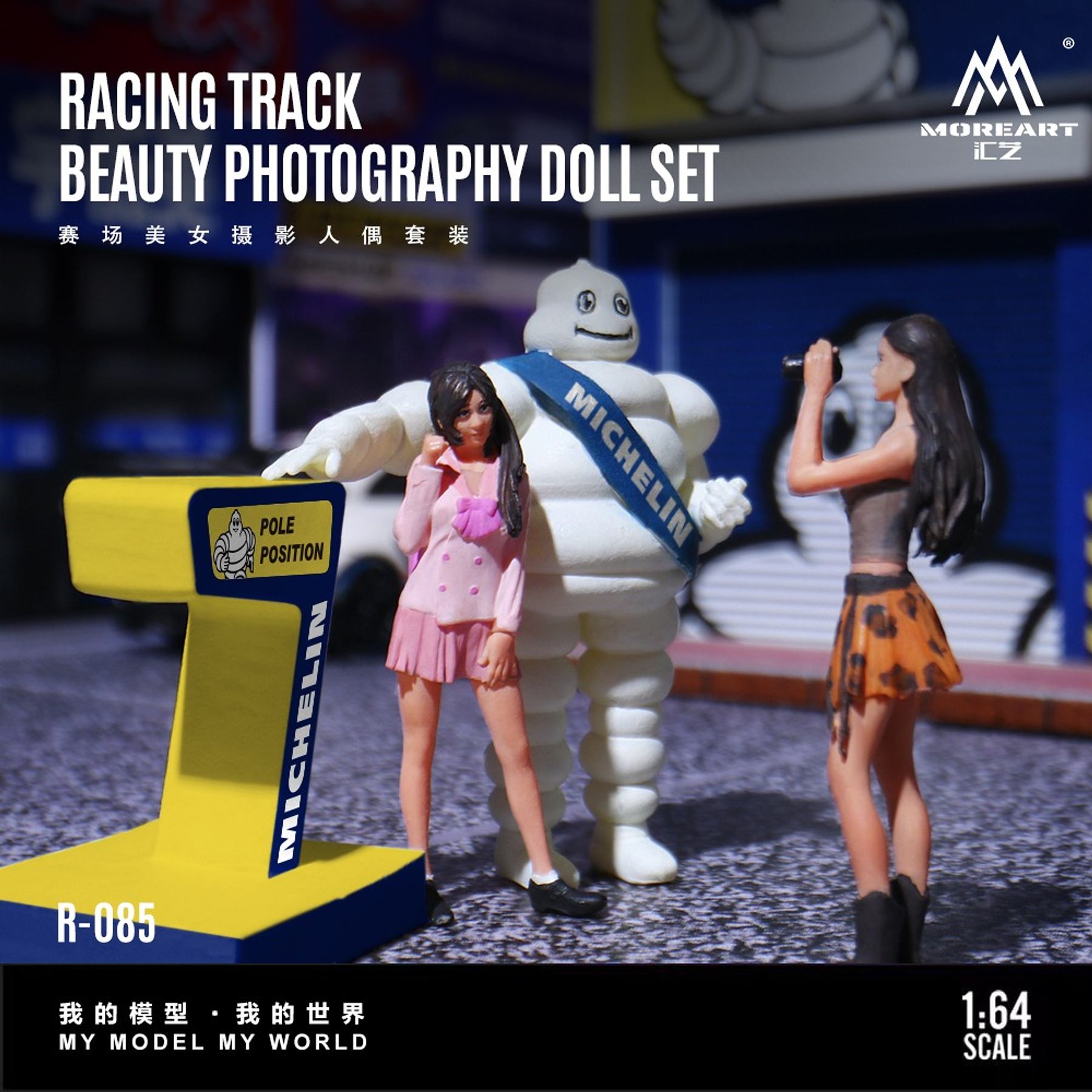 (PREVENTA) MoreArt 1:64 Michelin pole position resina figure set