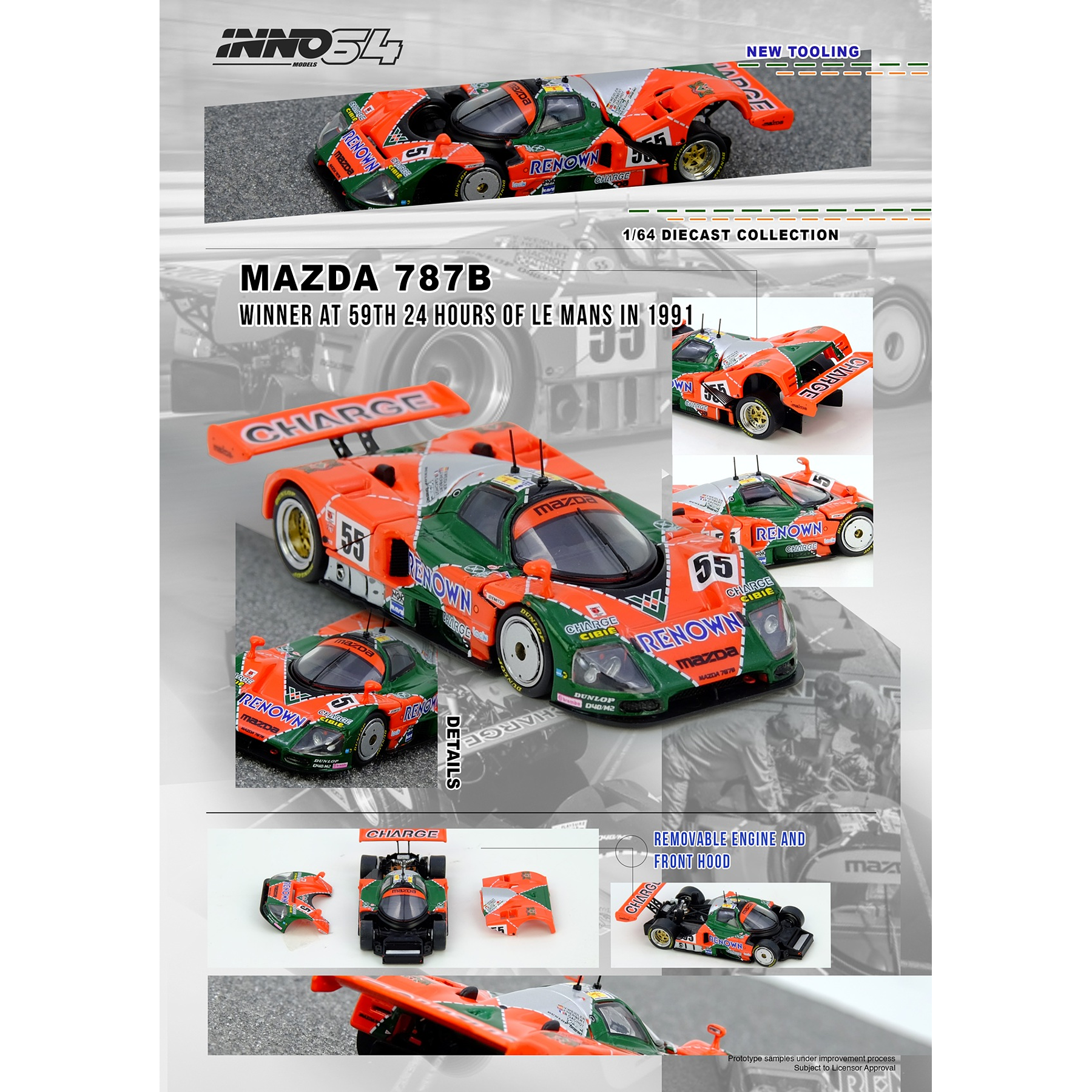 (PREVENTA) Inno64 1:64 Mazda 787B Winner At 24 Hours Le Mans 1991