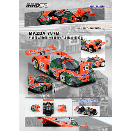 (PREVENTA) Inno64 1:64 Mazda 787B Winner At 24 Hours Le Mans 1991