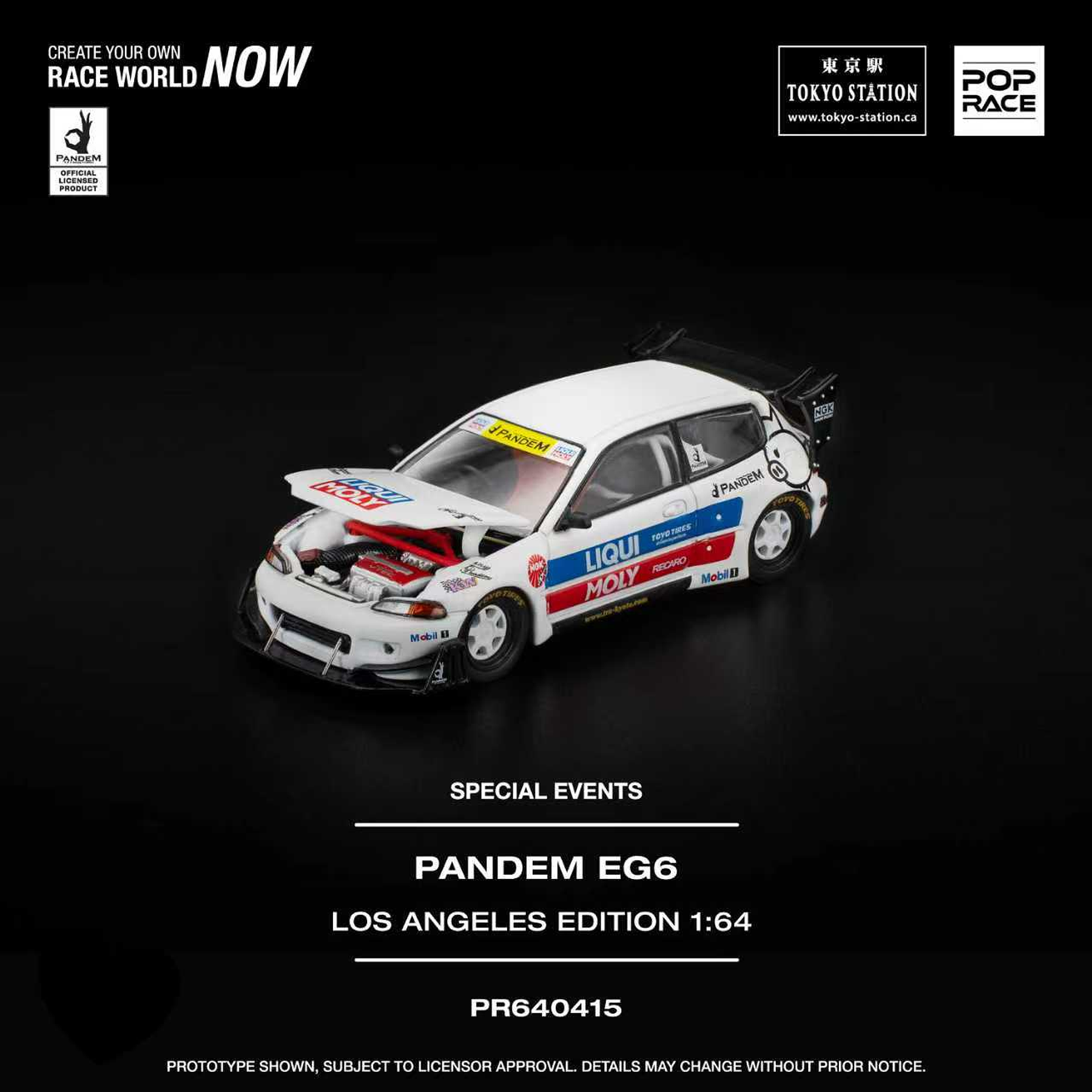 Pop Race 1:64 Pandem Honda Civic EG6 VDX Liqui Moly Tokyo Auto Salon 2025