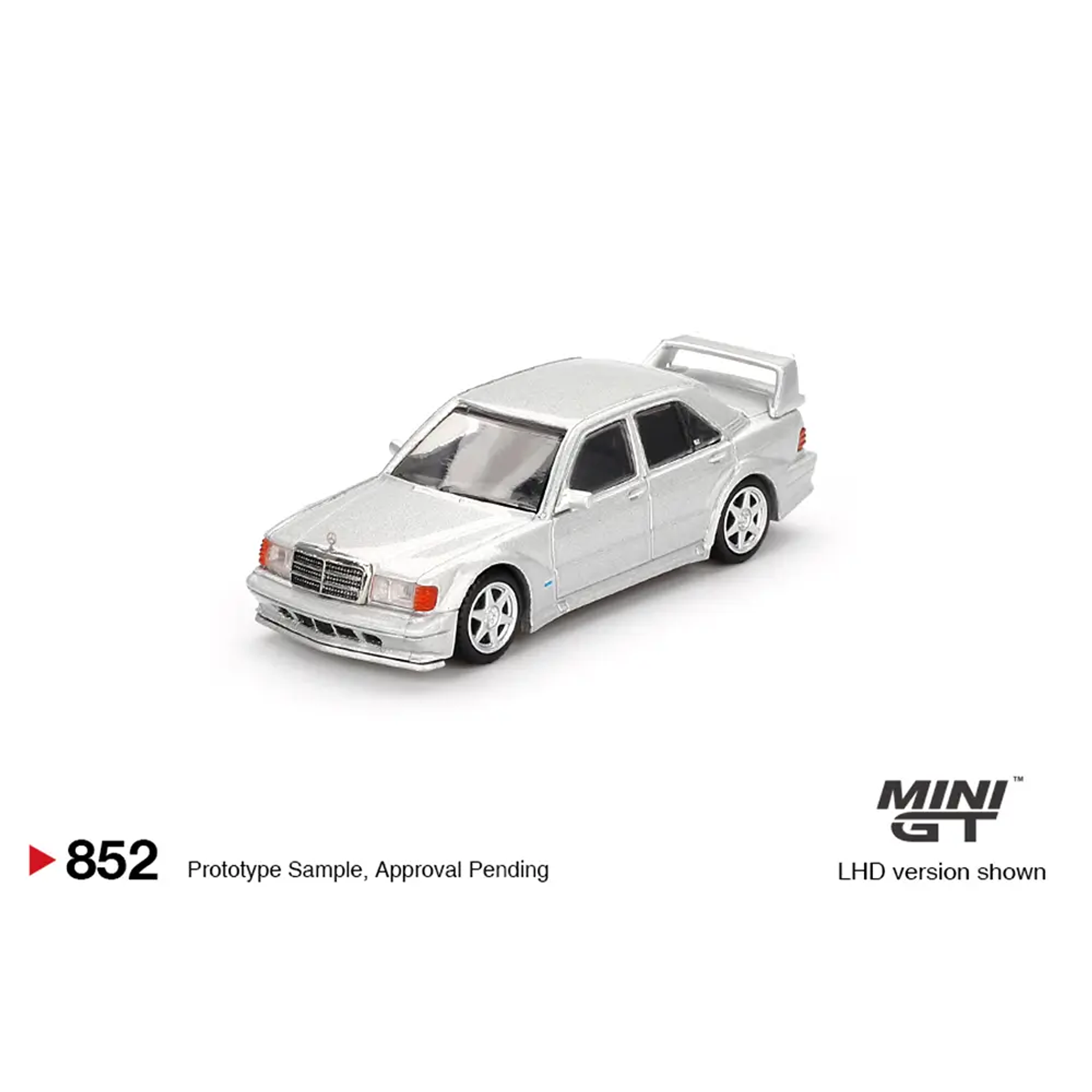 Mini GT 1:64 Mercedes-Benz 190E 2.5-16 Evolution II – Astral Silver.