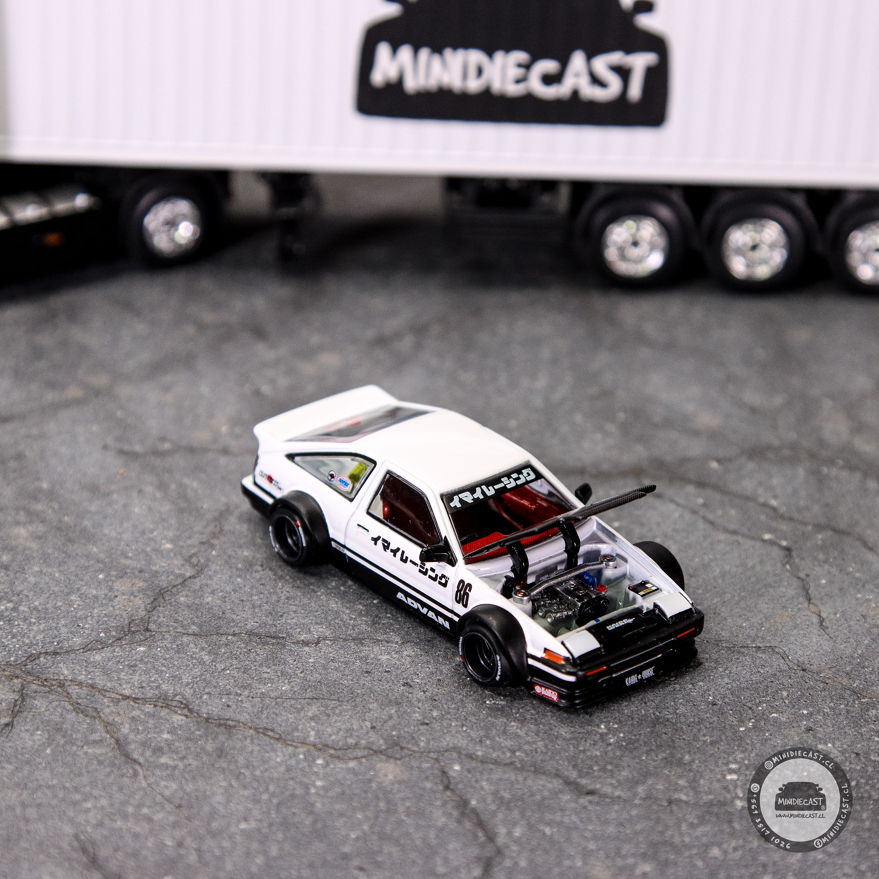 Mini GT x Kaido House 1:64 Toyota Sprinter Trueno KAIDO WORKS IMA RACING V1.