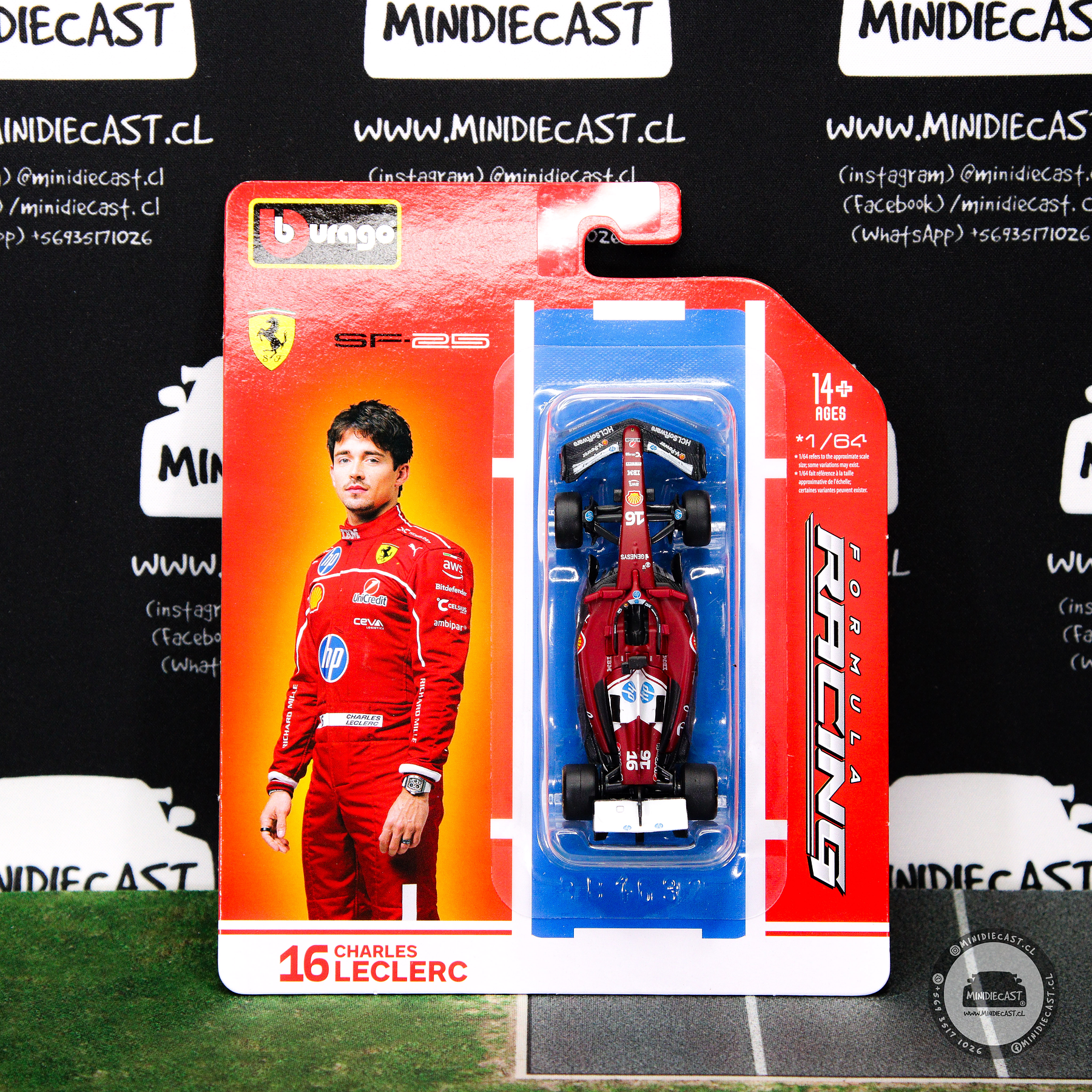 Bburago 1:64 F1 2025 Ferrari SF-25 #16 Charles Leclerc.