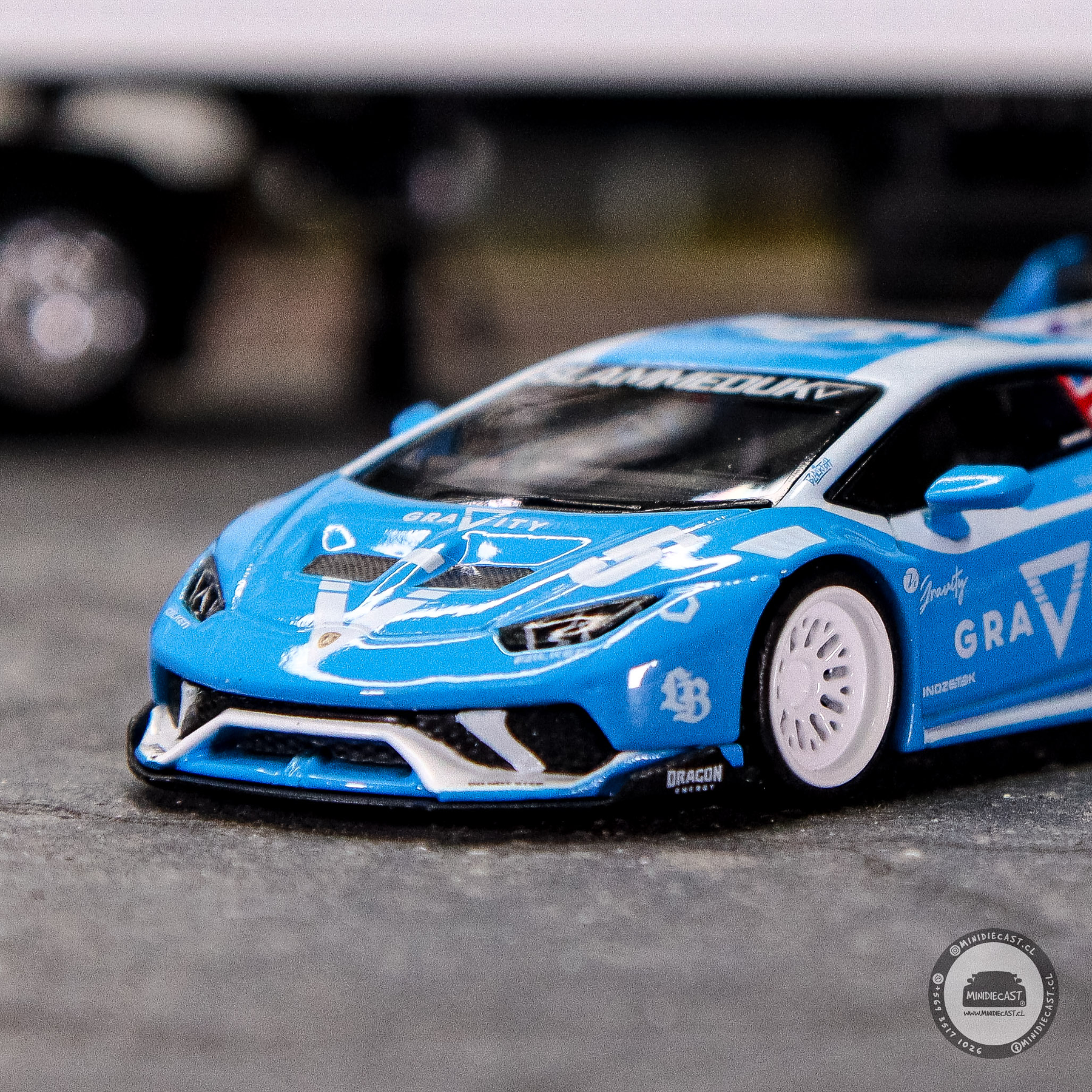 Mini GT 1:64 LB★WORKS Lamborghini Huracán GT GRAVITY – Blue.