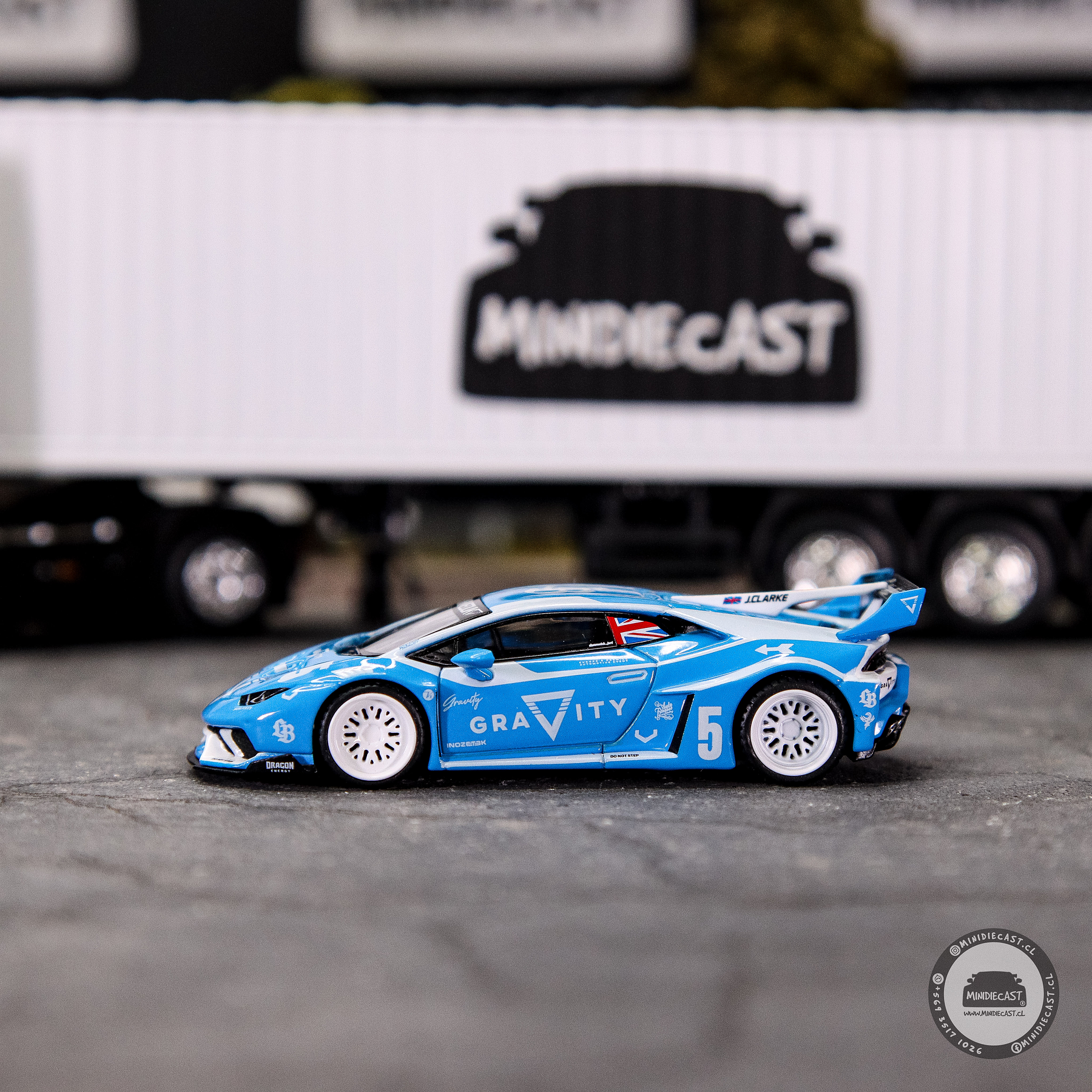 Mini GT 1:64 LB★WORKS Lamborghini Huracán GT GRAVITY – Blue.