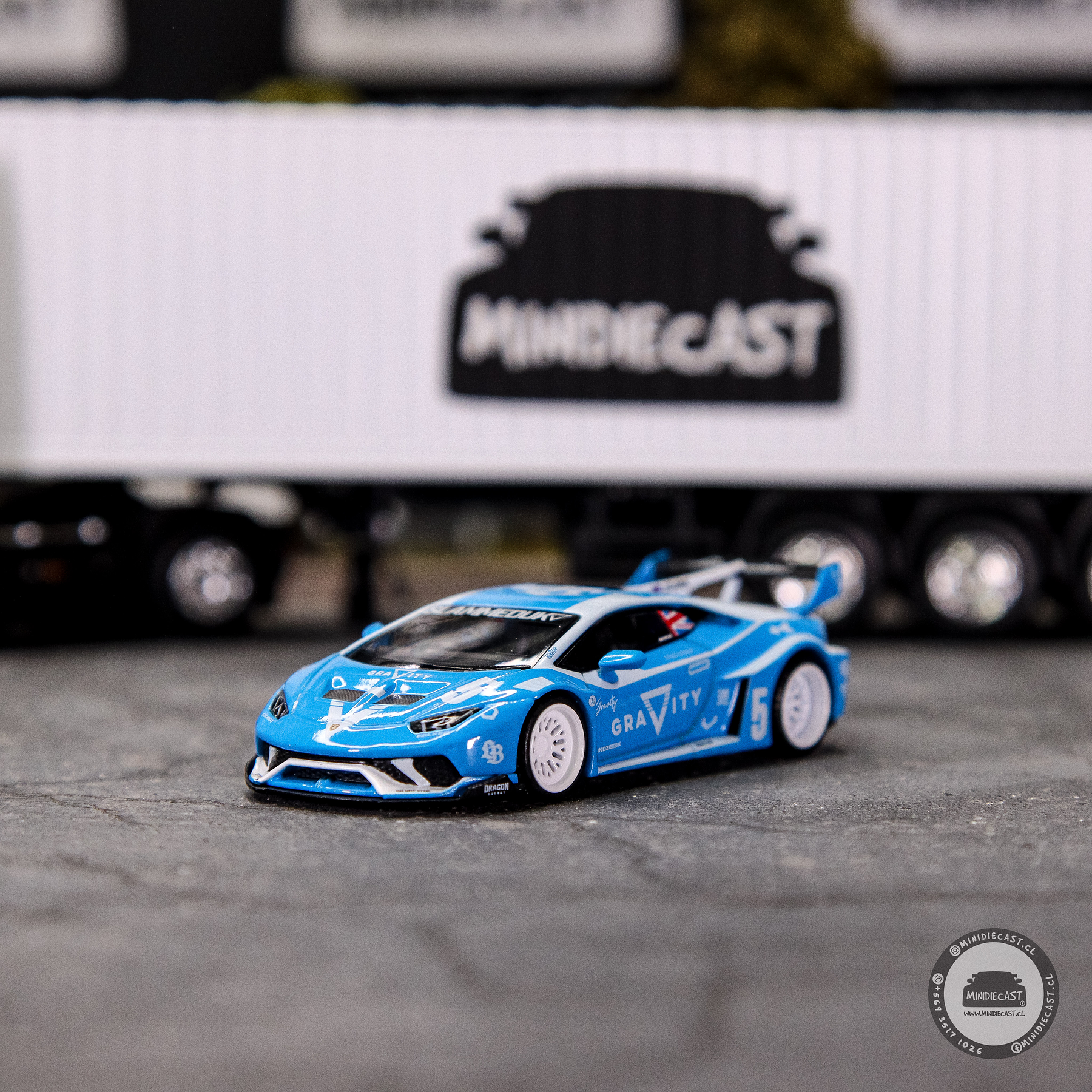 Mini GT 1:64 LB★WORKS Lamborghini Huracán GT GRAVITY – Blue.