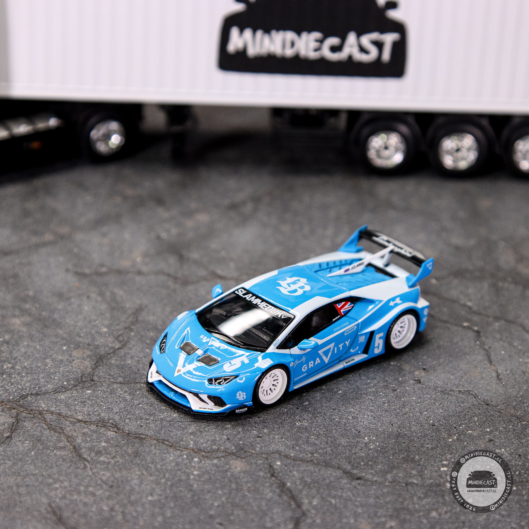 Mini GT 1:64 LB★WORKS Lamborghini Huracán GT GRAVITY – Blue.