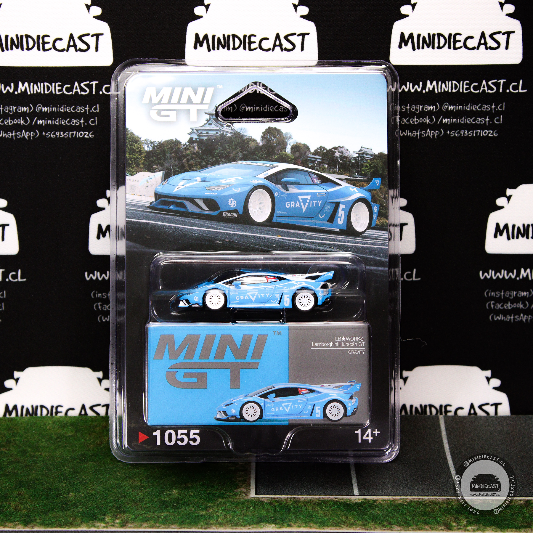 Mini GT 1:64 LB★WORKS Lamborghini Huracán GT GRAVITY – Blue.