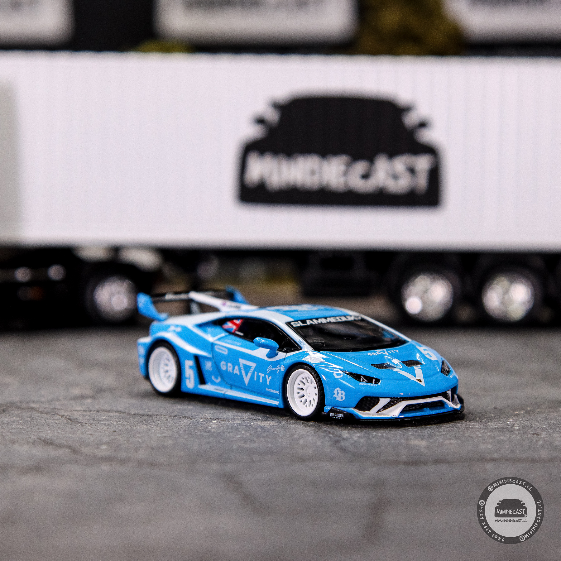 Mini GT 1:64 LB★WORKS Lamborghini Huracán GT GRAVITY – Blue.