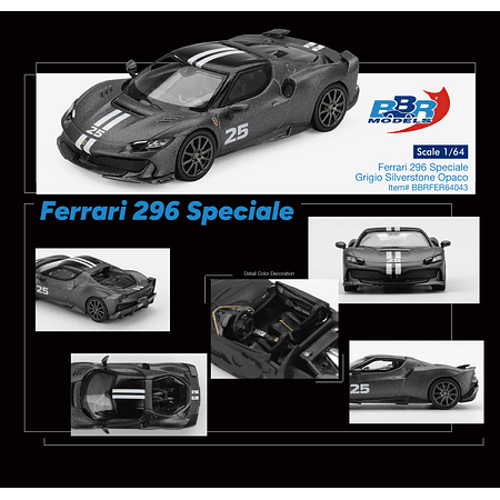 (PREVENTA) BBR 1:64 Ferrari 296 Speciale – Grigio Silverstone Opaco