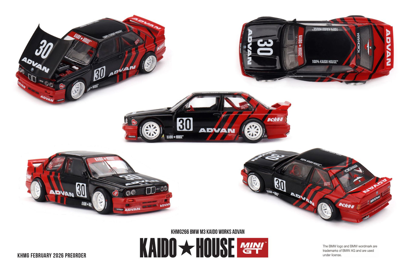 Kaido House x Mini GT 1:64 BMW M3 Kaido Works Advan – Black/