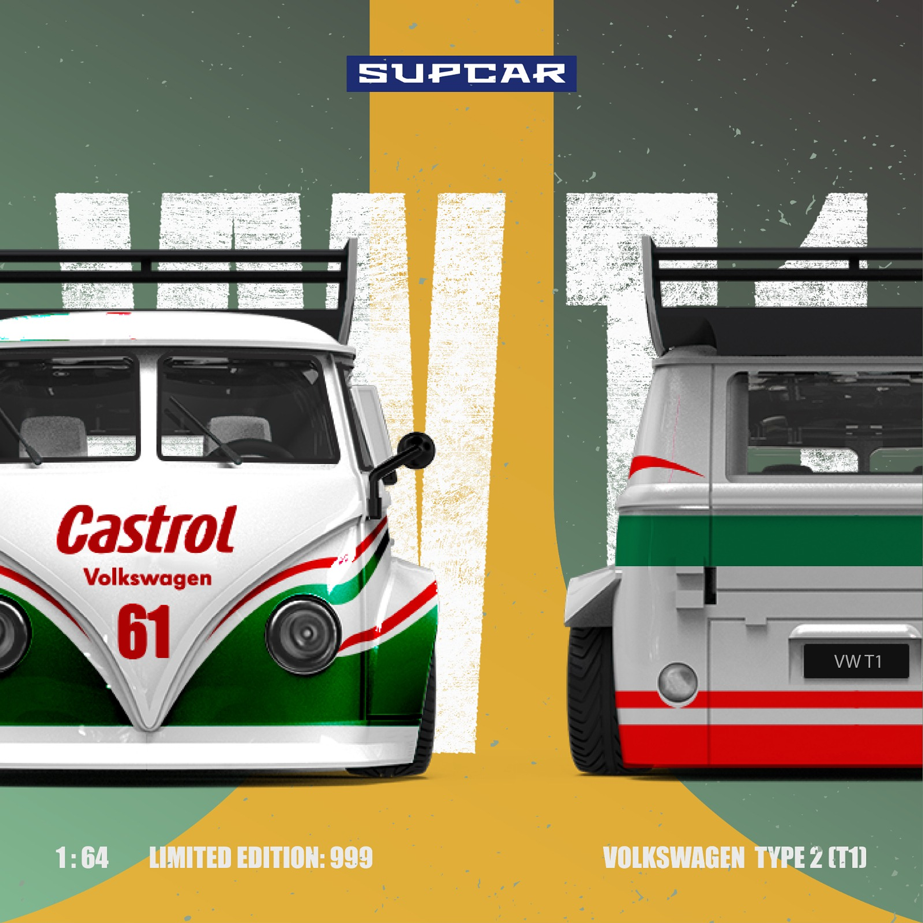 (PREVENTA) SupCar 1:64 Volkswagen T1 Castrol Model No. 61