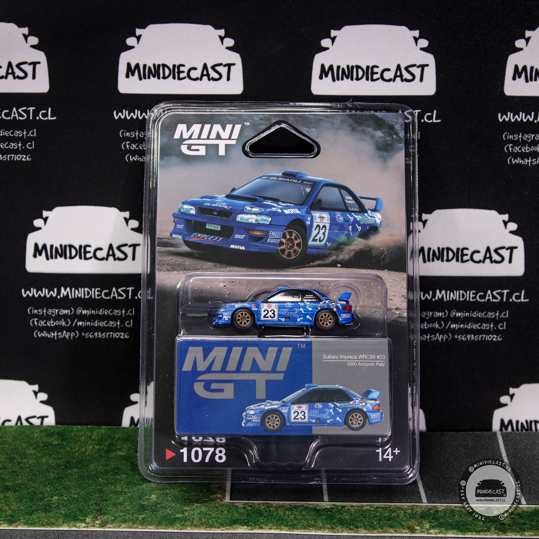 Mini GT 1:64 Subaru Impreza WRC99 #23 2000 Acropolis Rally – Mijo Exclusives
