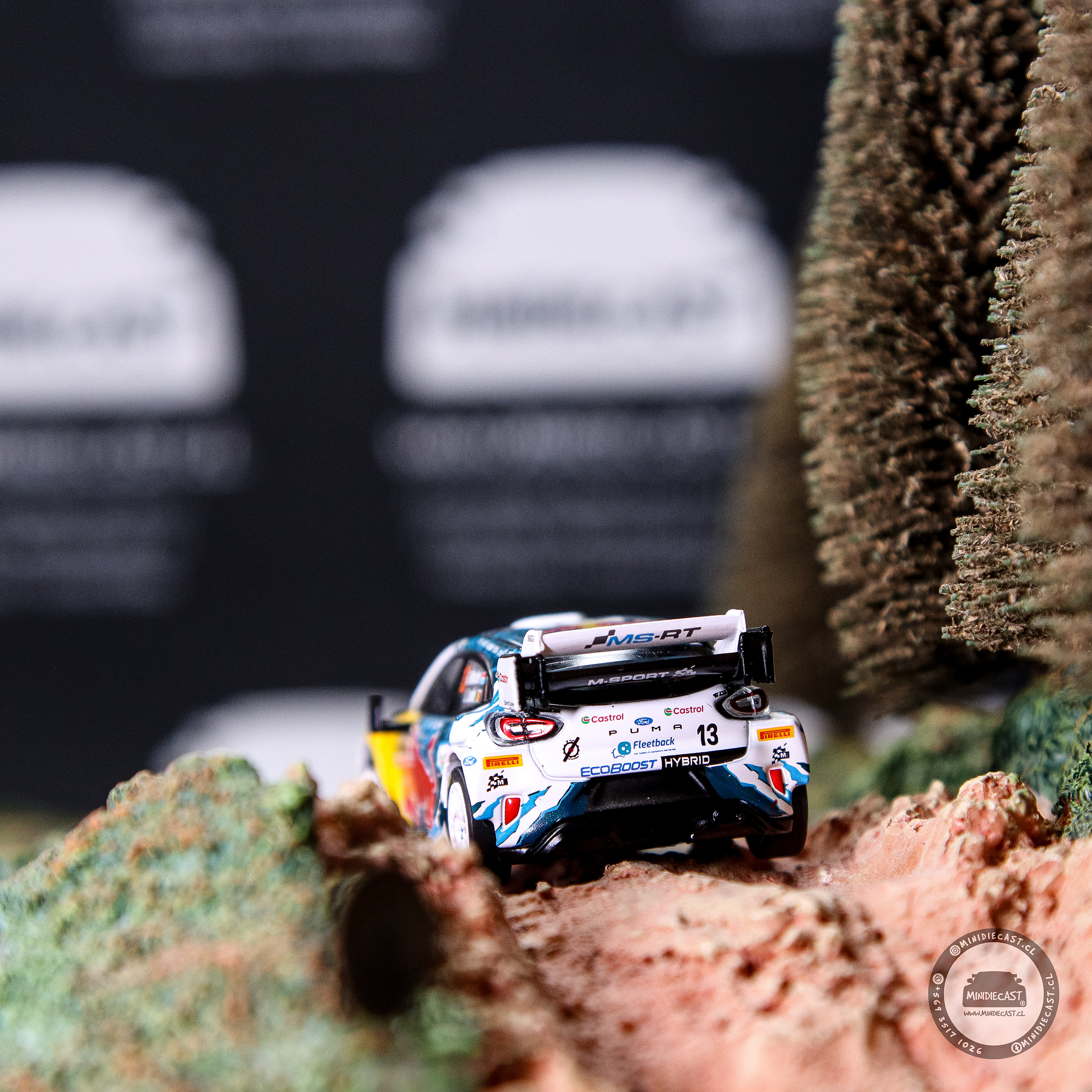 Mini GT 1:64 Ford Puma Rally1 #13 M-Sport Ford WRT 2024 Rally Monte Carlo.