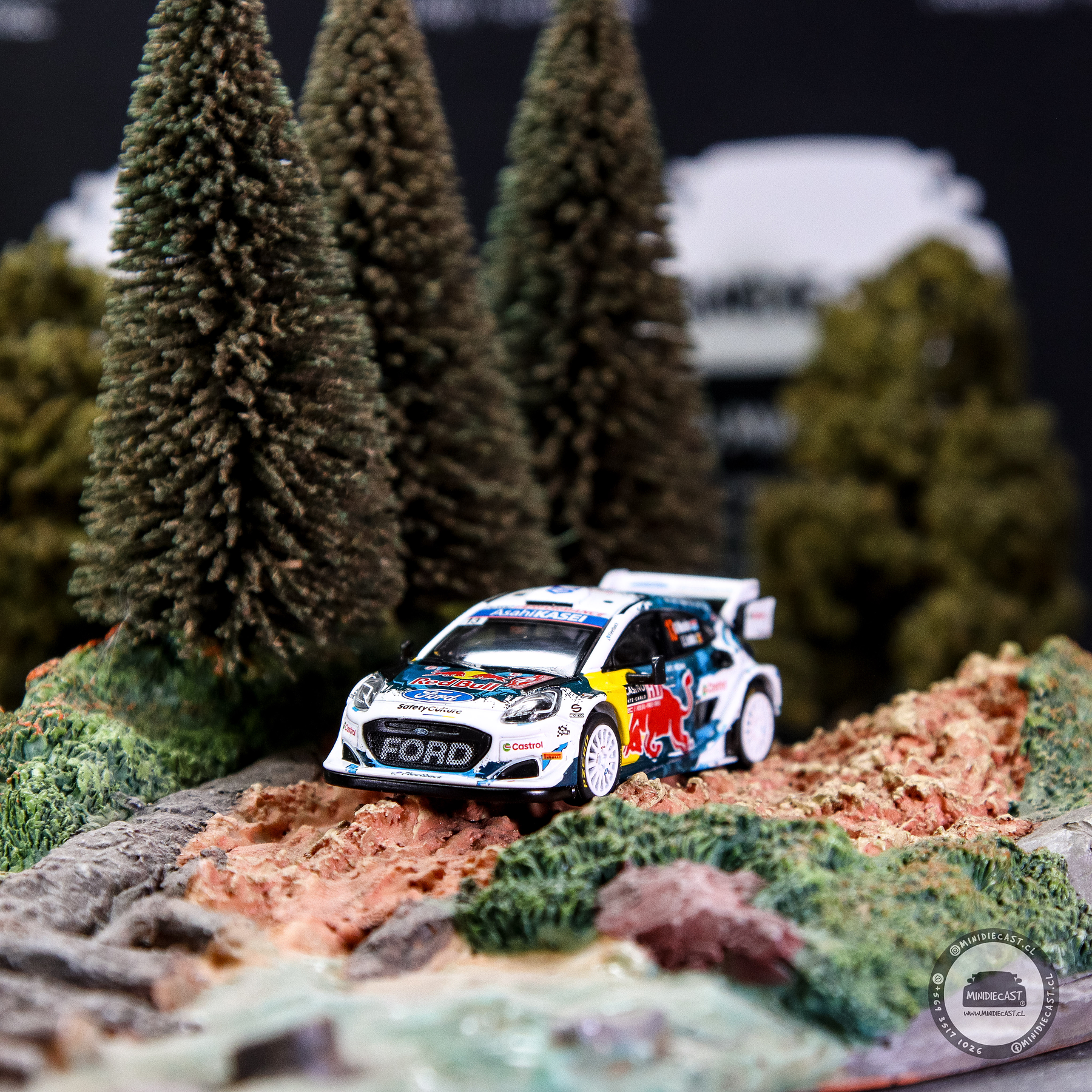 Mini GT 1:64 Ford Puma Rally1 #13 M-Sport Ford WRT 2024 Rally Monte Carlo.