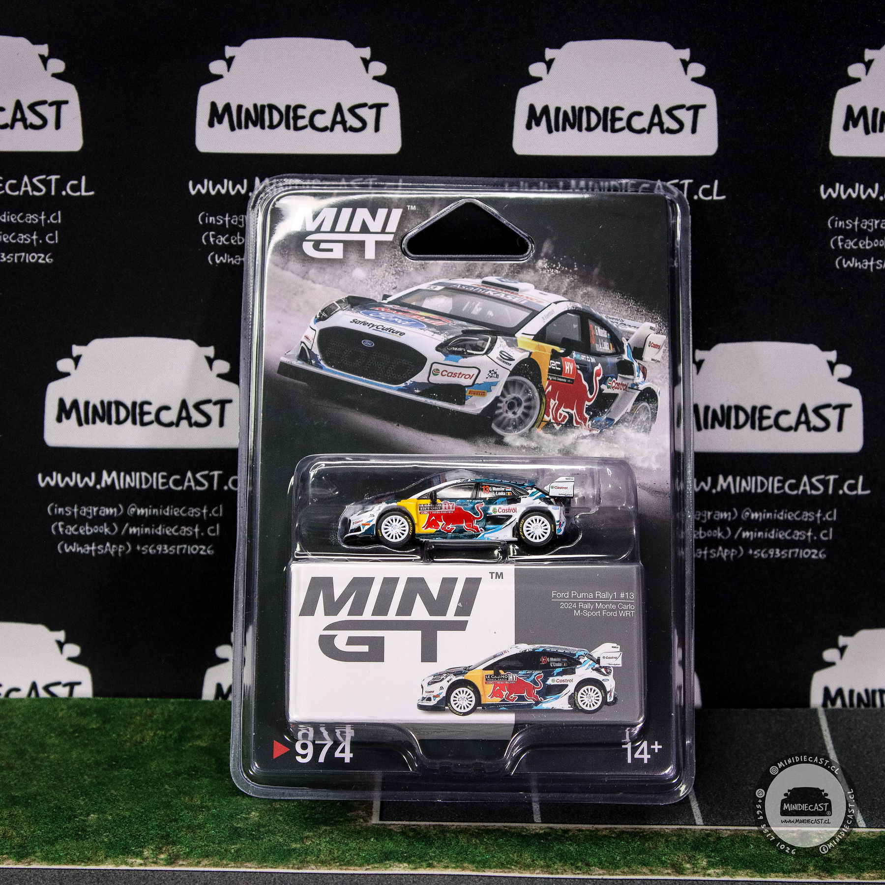 Mini GT 1:64 Ford Puma Rally1 #13 M-Sport Ford WRT 2024 Rally Monte Carlo.