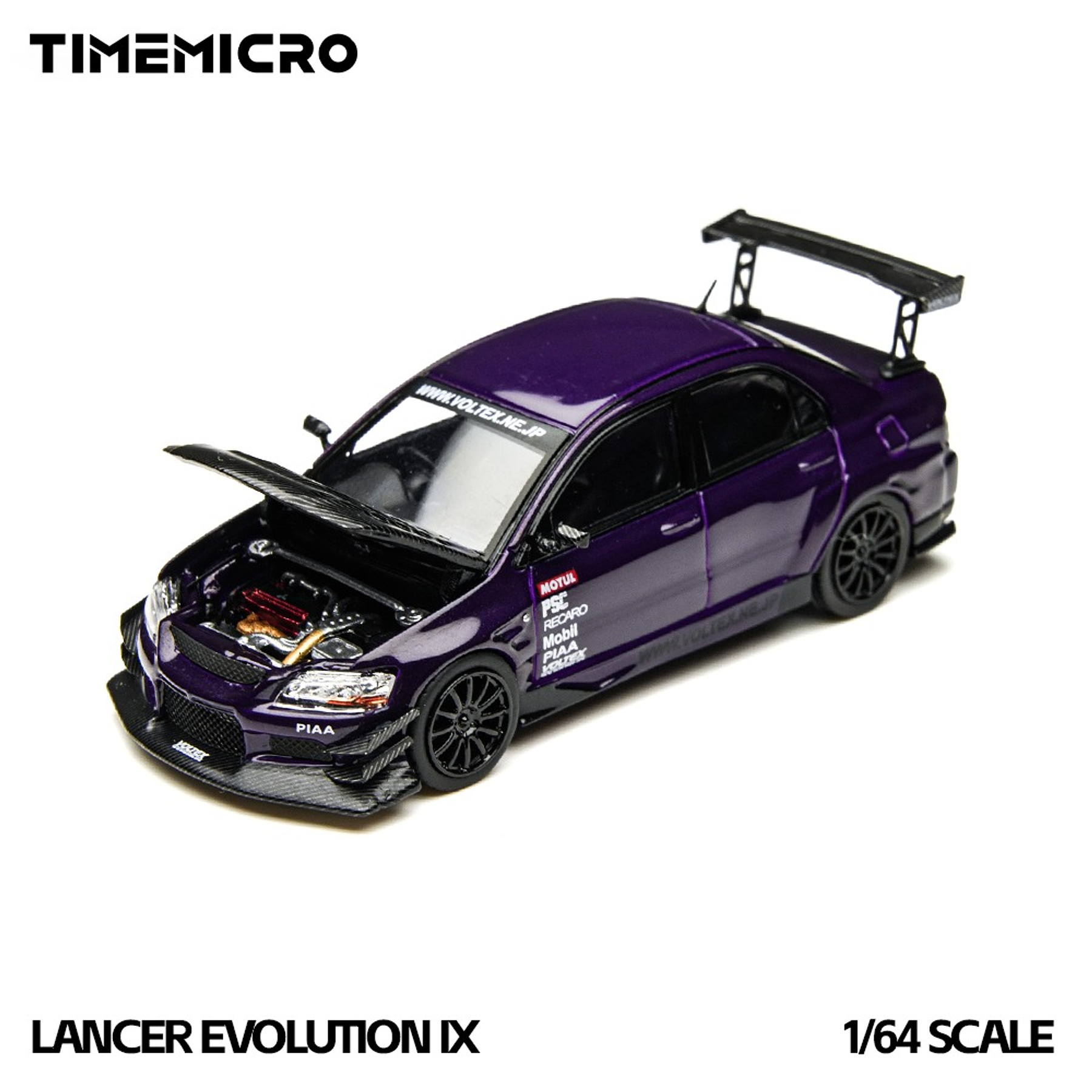 (PREVENTA) Time Micro 1:64 Mitsubishi Lancer Evolution IX Metal Purple Open-Top