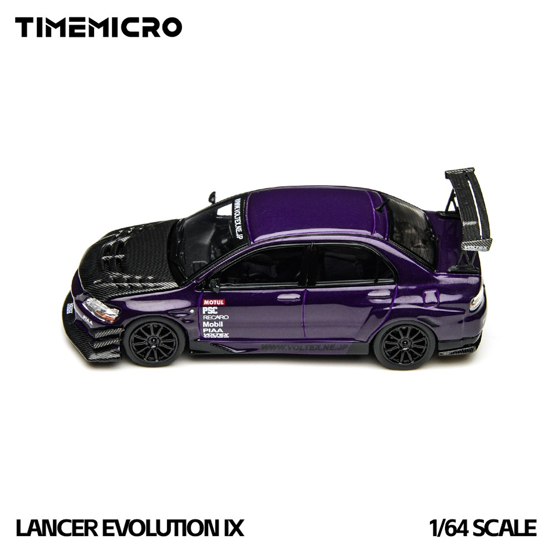 (PREVENTA) Time Micro 1:64 Mitsubishi Lancer Evolution IX Metal Purple Open-Top