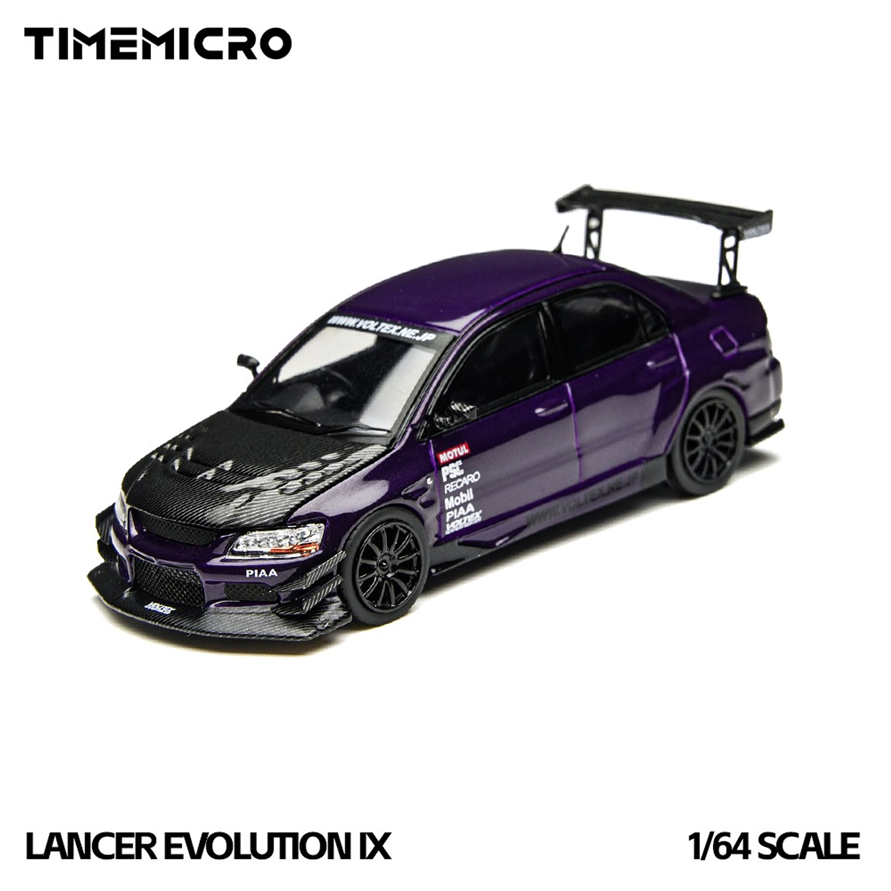 (PREVENTA) Time Micro 1:64 Mitsubishi Lancer Evolution IX Metal Purple Open-Top
