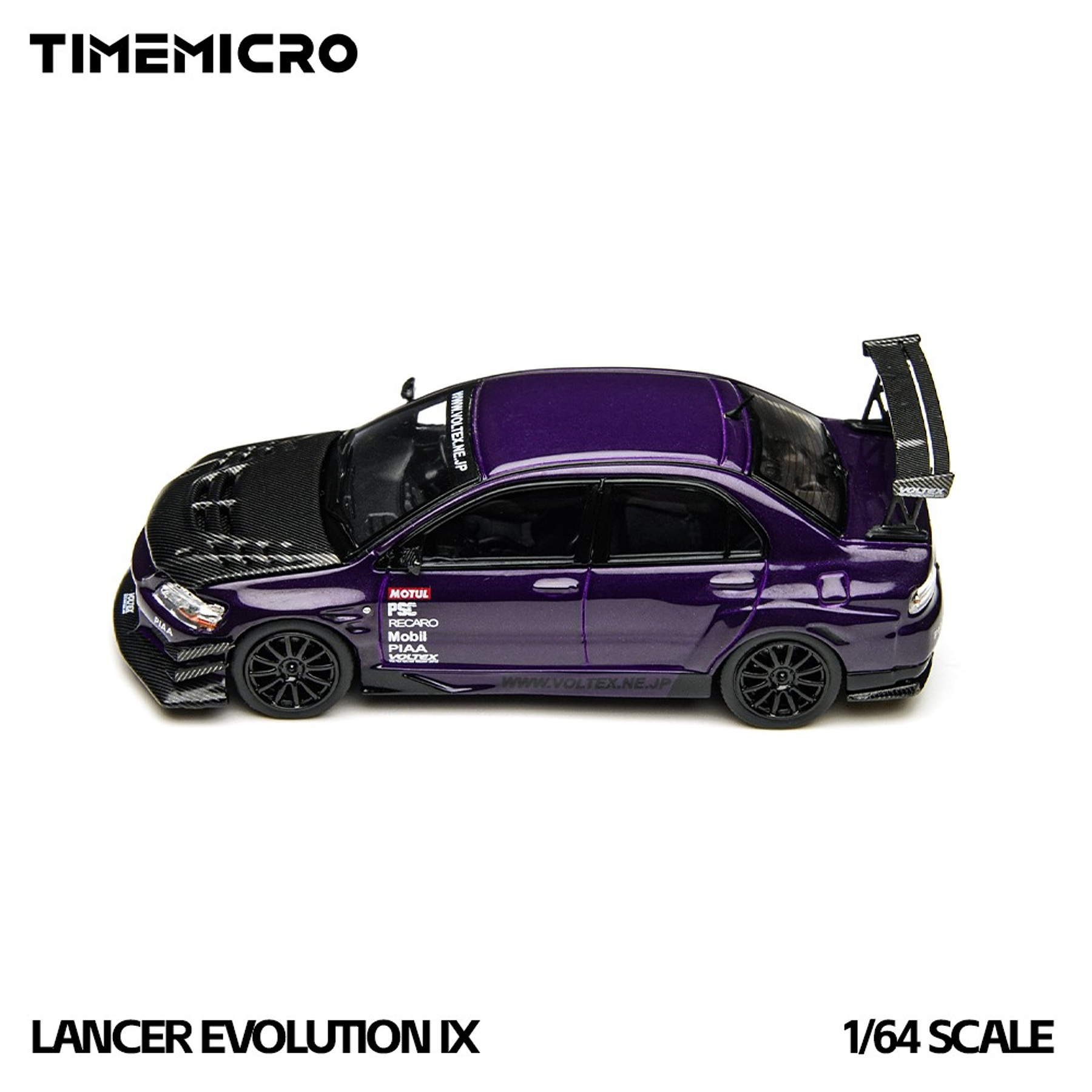 (PREVENTA) Time Micro 1:64 Mitsubishi Lancer Evolution IX Metal Purple Open-Top