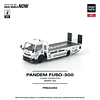 (PREVENTA) Pop Race 1:64 Mitsubishi Pandem FUSO 300 Flatbed Transporter White
