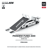 (PREVENTA) Pop Race 1:64 Mitsubishi Pandem FUSO 300 Flatbed Transporter White