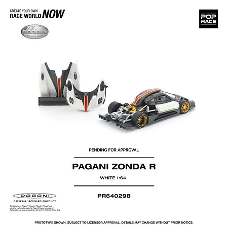 (PREVENTA) Pop Race 1:64 Pagani Zonda R White