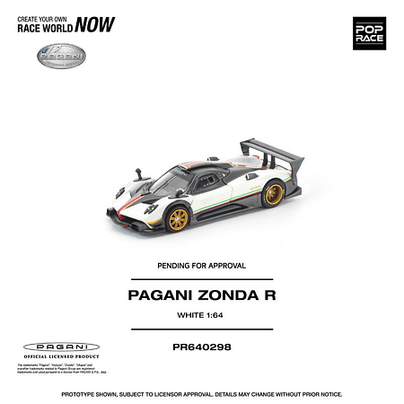 (PREVENTA) Pop Race 1:64 Pagani Zonda R White