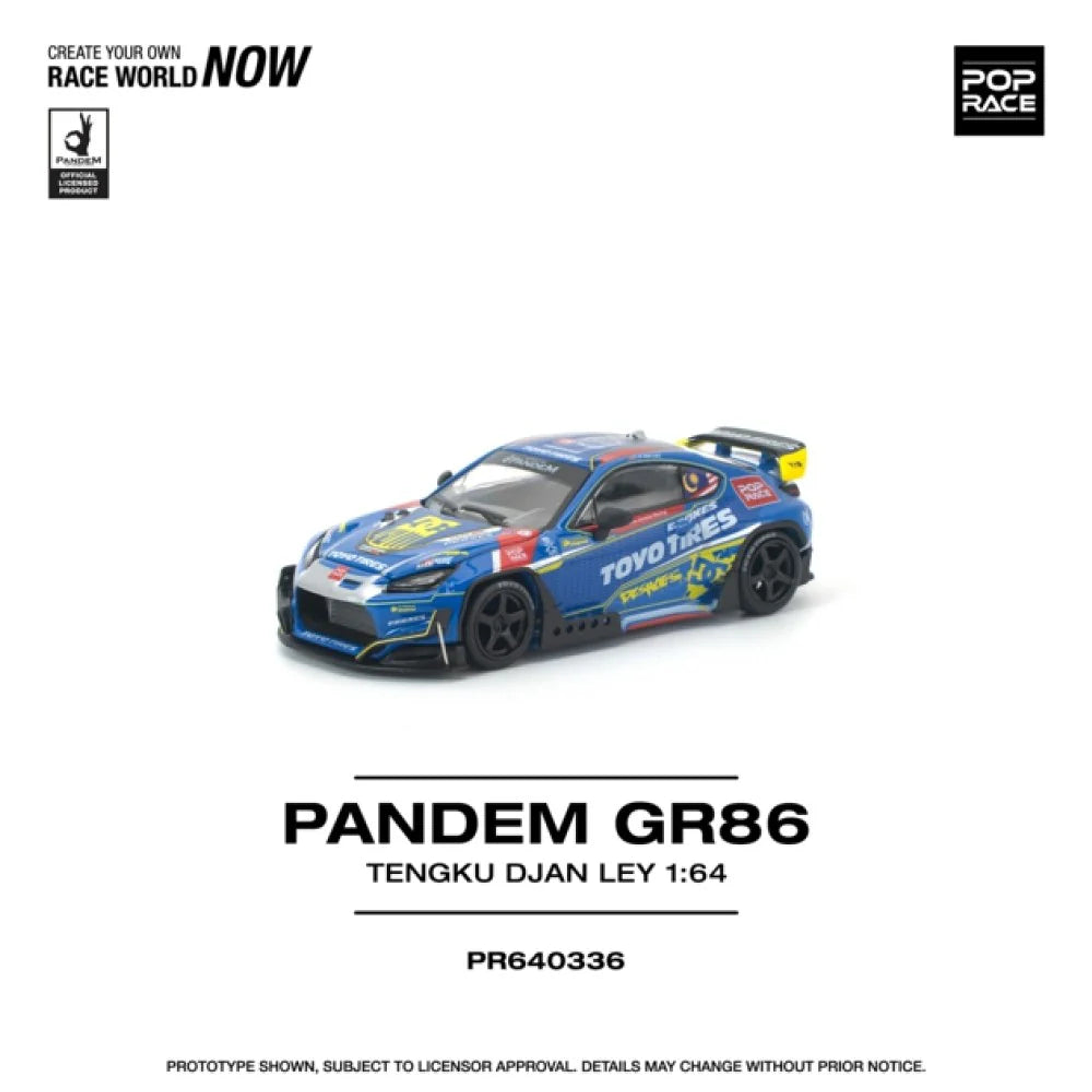 (PREVENTA) Pop Race 1:64 Toyota Pandem GR86 Tengku Djan Ley