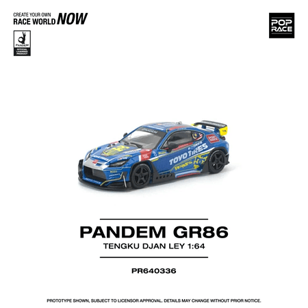 (PREVENTA) Pop Race 1:64 Toyota Pandem GR86 Tengku Djan Ley