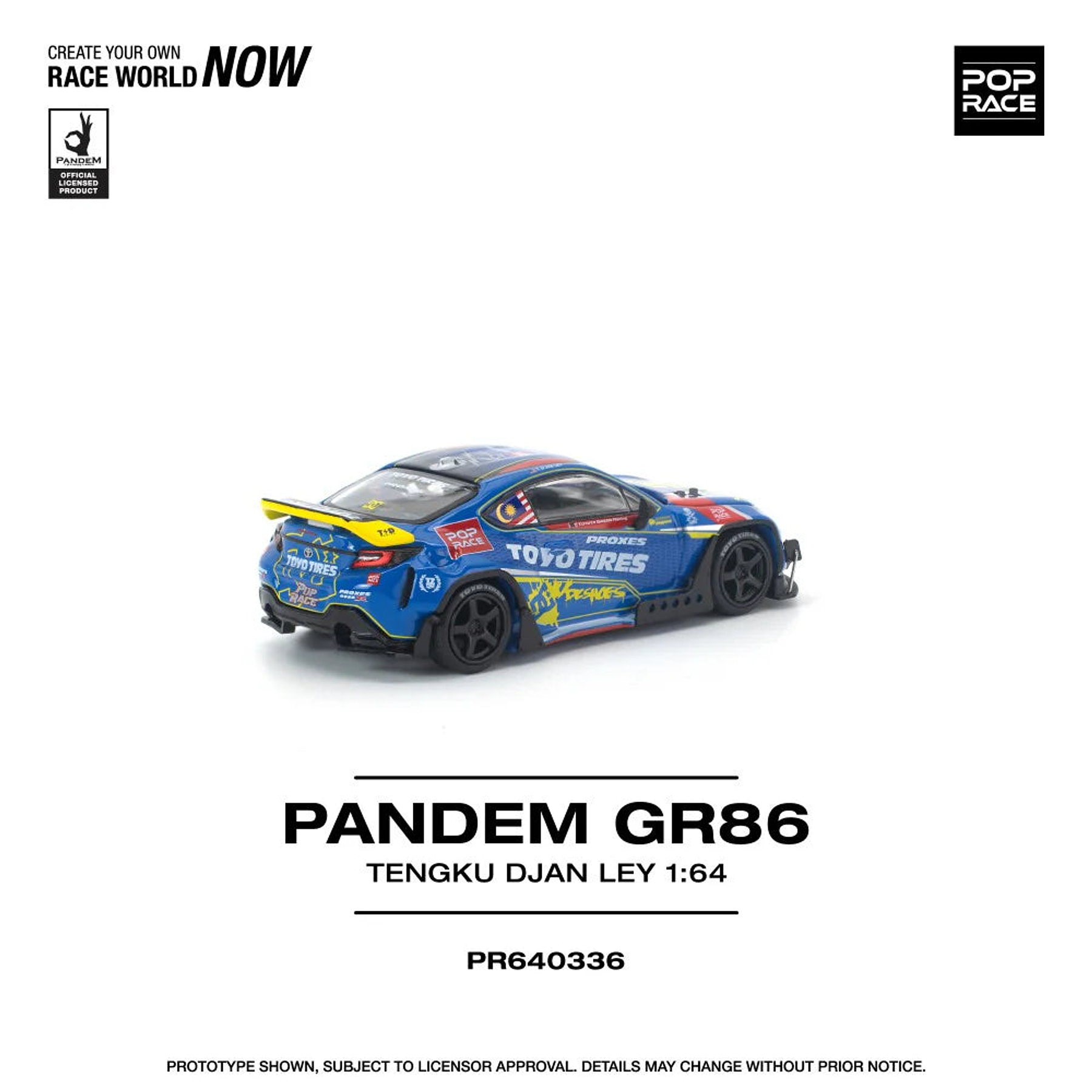 (PREVENTA) Pop Race 1:64 Toyota Pandem GR86 Tengku Djan Ley